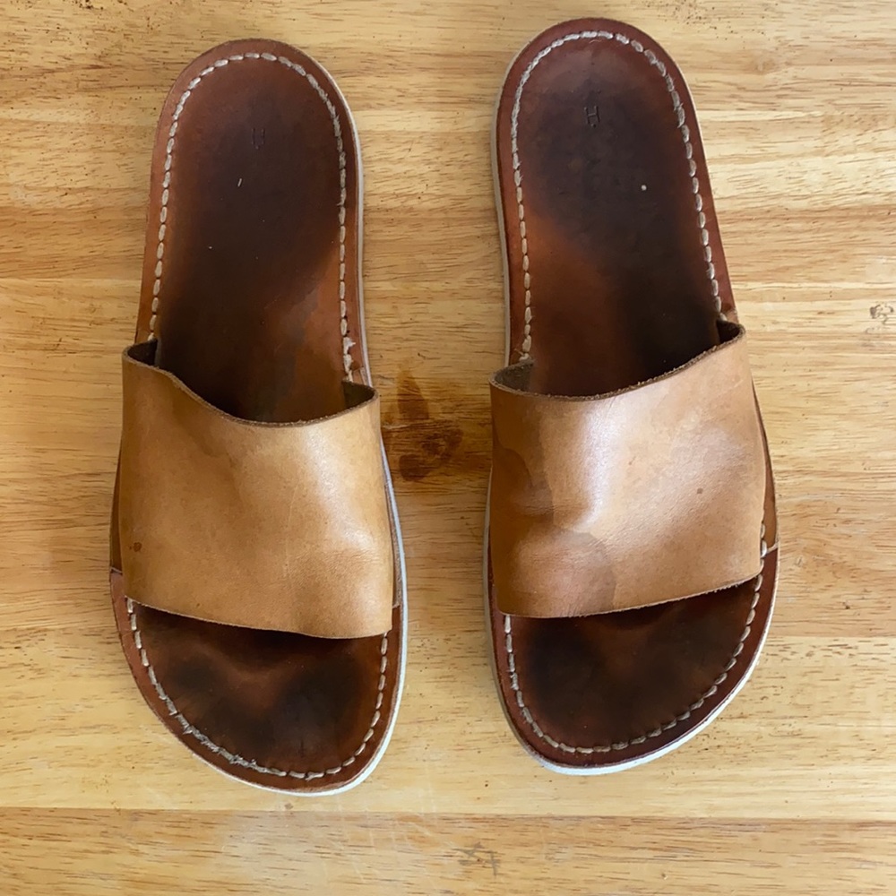 Hender Scheme Leather Slide w/Birkenstock sole